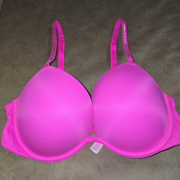 Victoria Secret PINK Bling Wear Everywhere Super Push Up Bra Size 36C - Picture 2 of 11